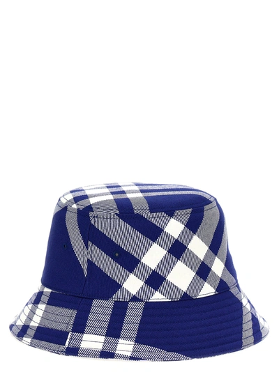 Shop Burberry Bucket Hat Check Hats Blue
