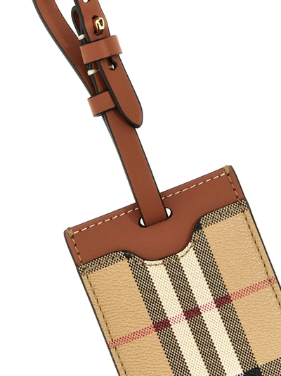 Shop Burberry Check Suitcase Tag Bag Accessories Beige