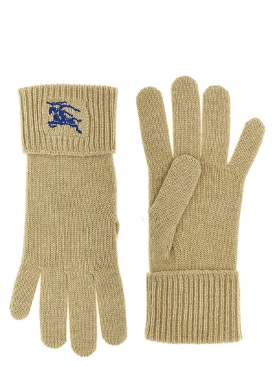 Shop Burberry Equestrian Knight Design Gloves Green
