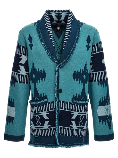 Shop Alanui Icon Sweater, Cardigans Light Blue