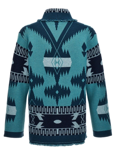 Shop Alanui Icon Sweater, Cardigans Light Blue