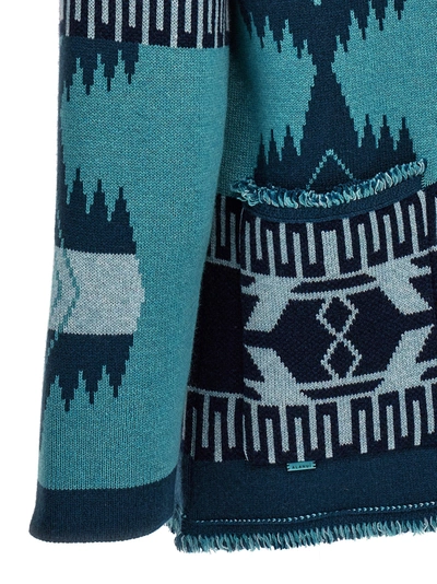Shop Alanui Icon Sweater, Cardigans Light Blue
