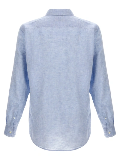 Shop Zegna Linen Shirt Shirt, Blouse Light Blue