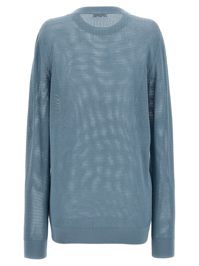 Shop Dries Van Noten Mixed Sweater, Cardigans Light Blue