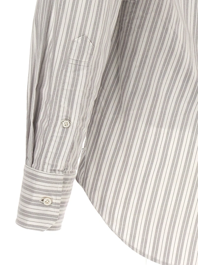 Shop Thom Browne Striped Shirt Shirt, Blouse Gray