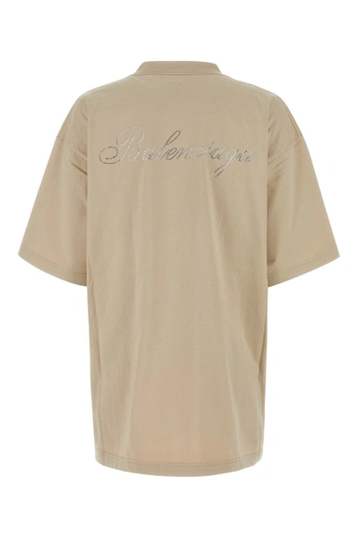 Shop Balenciaga T-shirt In Lightbeige