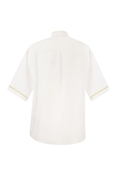 Shop Fabiana Filippi Linen Shirt In White