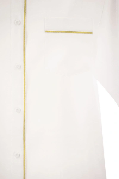 Shop Fabiana Filippi Linen Shirt In White