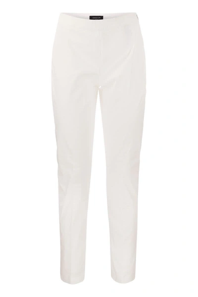 Shop Fabiana Filippi Slim Trousers In Technical Cotton In White