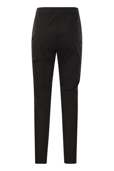 Shop Fabiana Filippi Slim Trousers In Technical Cotton In Black