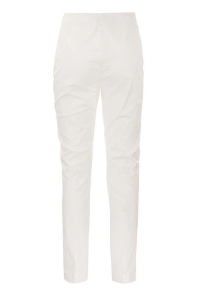 Shop Fabiana Filippi Slim Trousers In Technical Cotton In White