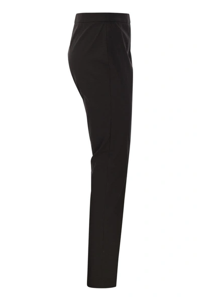 Shop Fabiana Filippi Slim Trousers In Technical Cotton In Black
