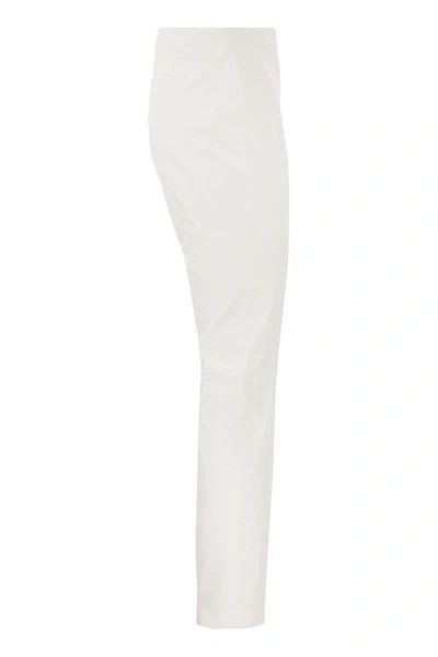 Shop Fabiana Filippi Slim Trousers In Technical Cotton In White