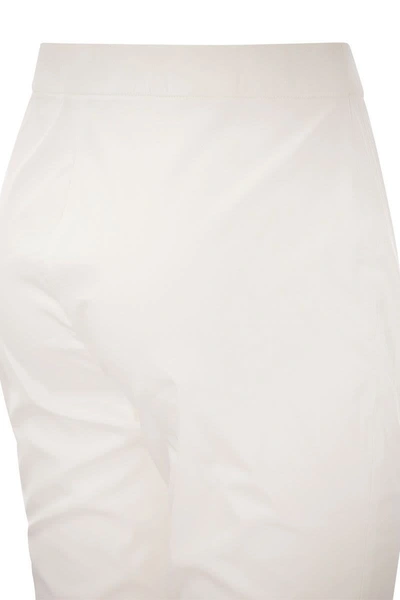 Shop Fabiana Filippi Slim Trousers In Technical Cotton In White