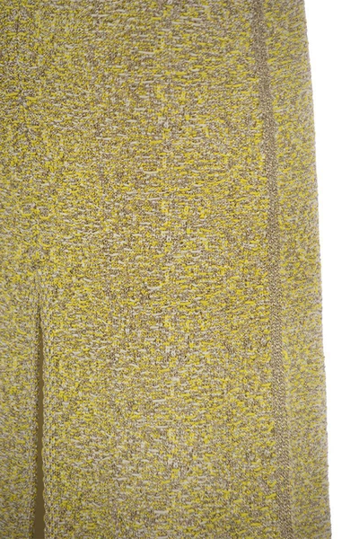Shop Fabiana Filippi Tweed Stitch Pencil Skirt In Yellow/gold