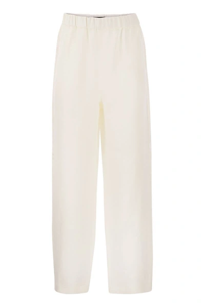 Shop Fabiana Filippi Viscose And Linen Jogging Trousers In White