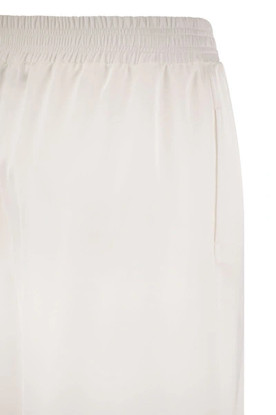 Shop Fabiana Filippi Wide Viscose Trousers In White