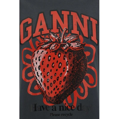 Shop Ganni Strawberry Relaxed T-shirt In 490