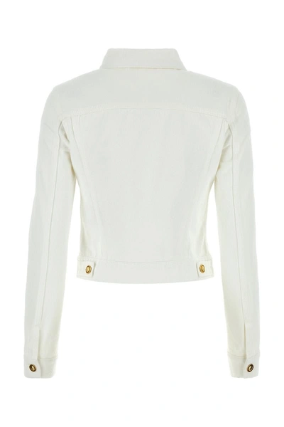 Shop Palm Angels Jackets In Whiteoffwhite