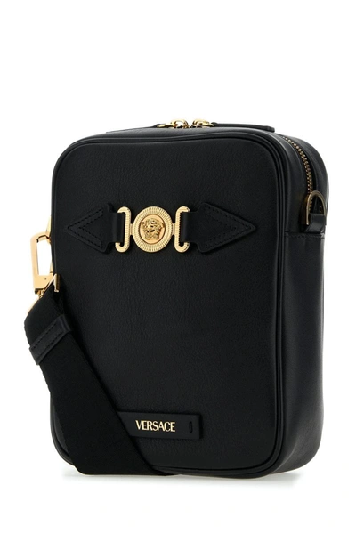 Shop Versace Shoulder Bags In Blackgold