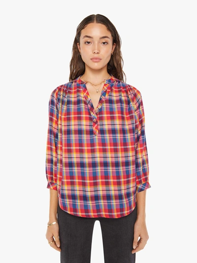 Shop Mother The Push Over Top Rad Plaid In Blue