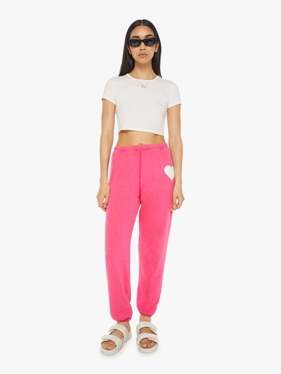 Shop Sprwmn Heart Sweatpants Hot In Pink - Size Medium