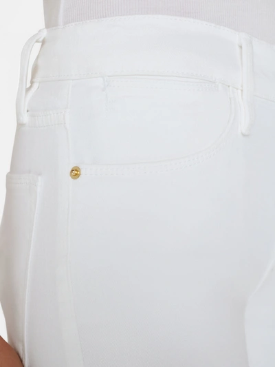 Shop Frame Le High Flare Jeans Blanc Denim In White