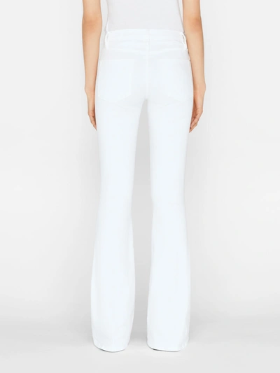Shop Frame Le High Flare Jeans Blanc Denim In White