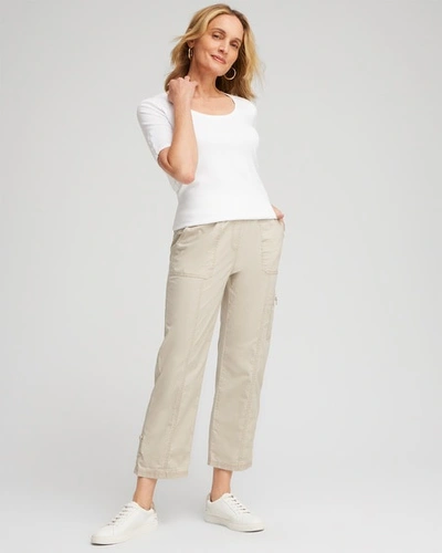 Chico's Poplin Cropped Pants In Ebony Black