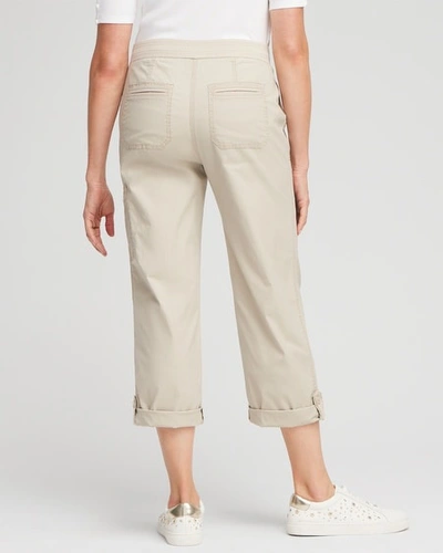 Chico's Poplin Cropped Pants In Ebony Black