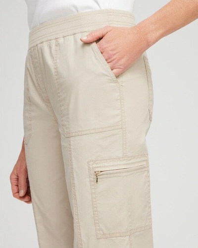 Chico's Poplin Cropped Pants In Ebony Black