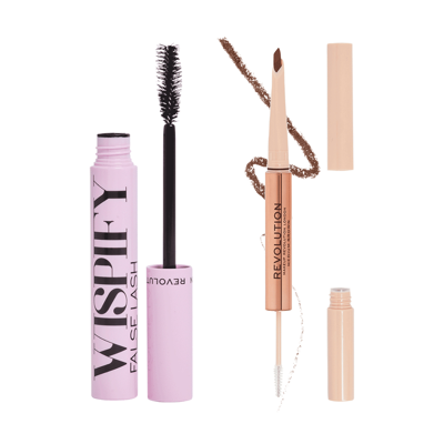 Shop Revolution Wispify And Fluffy Brow Bundle (various Shades) - Medium Brown