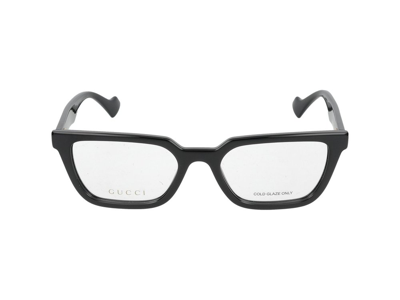 Shop Gucci Eyewear Rectangular Frame Glasses In Black