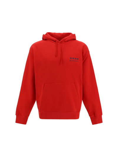 Shop Givenchy Logo Printed Hoodie In Red
