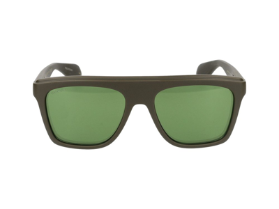 Shop Gucci Eyewear Square Frame Sunglasses In Green
