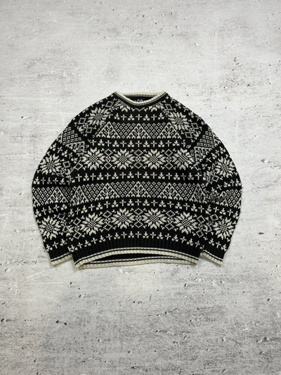 Pre-owned Gap X Vintage Y2k Vintage Gap Christmas Knitted Sweater 90's In Black