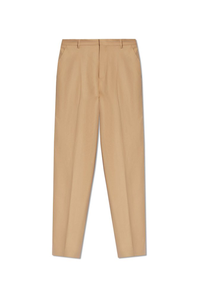 Shop Moschino Pleat Front Straight In Beige