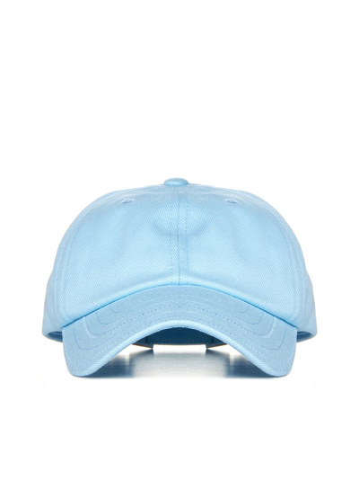 Shop Jacquemus Logo Embroidered Baseball Cap In Blue