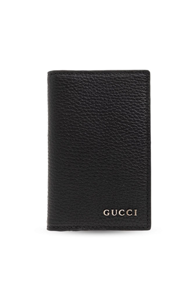 Shop Gucci Logo Plaque Bifold Wallet In Black