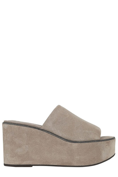 Shop Brunello Cucinelli Slip In Brown