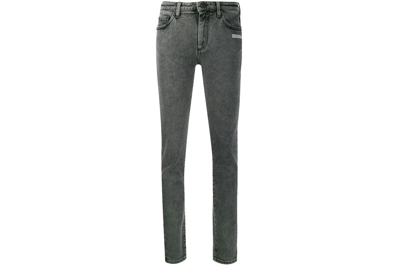 Pre-owned Off-white Skinny Denim Jeans Dark Grey/white