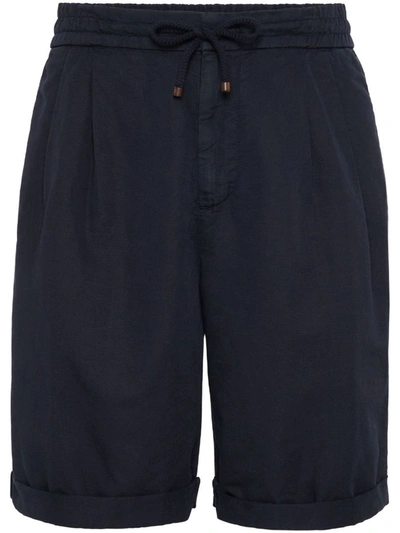Shop Brunello Cucinelli Shorts In Blue