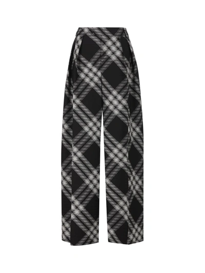 Shop Burberry Pants In Monochrome Ip Check