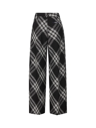 Shop Burberry Pants In Monochrome Ip Check