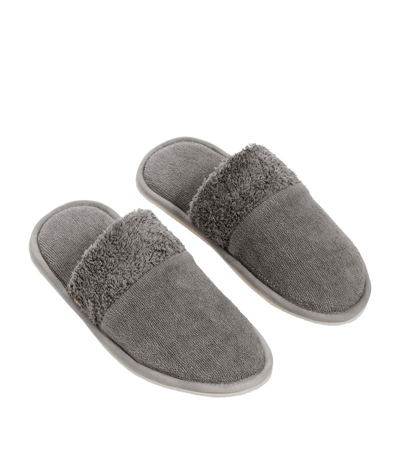 Shop Abyss & Habidecor Egyptian Cotton Christine Slippers (43/46) In Grey