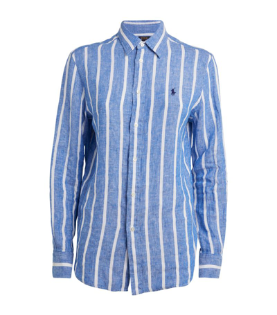 Shop Polo Ralph Lauren Striped Relaxed Shirt In Blue