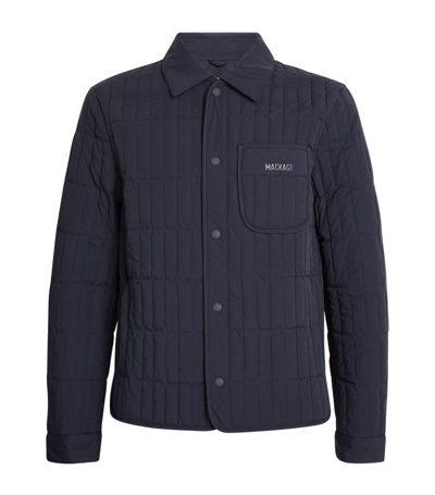 Shop Mackage Quilted Overshirt Jacket In Navy