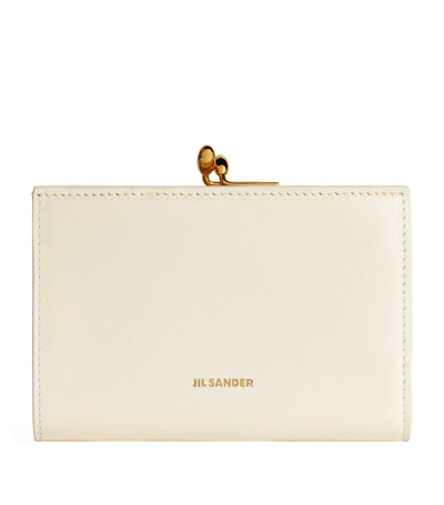 Shop Jil Sander Small Leather Goji Wallet In White