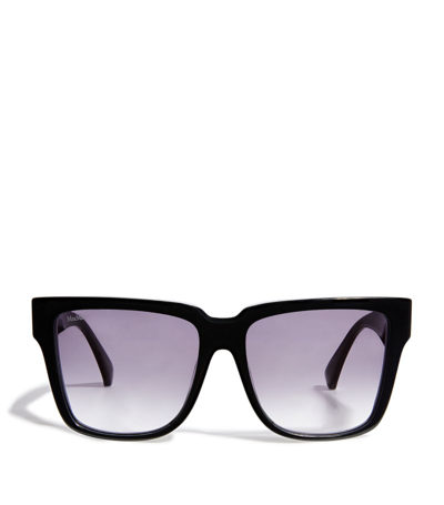 Shop Max Mara Square Sunglasses In Black