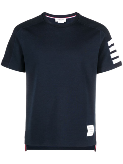 Shop Thom Browne 4bar Cotton T-shirt In Blue